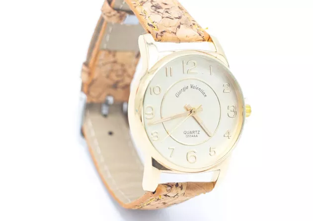 Zegarek korkowy ze złotą tarczą WA386A - NOWOŚĆ !!!