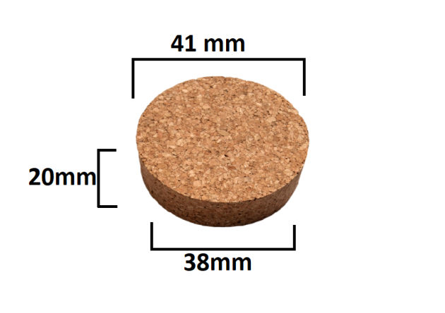 Korek stożkowy, zatyczka 20x41/38mm