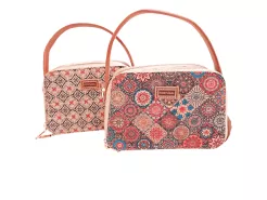 Mała torebka korkowa z nadrukiem