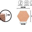 Samoprzylepny Sześciokąt 300mmx250mmx7mm naturalny
