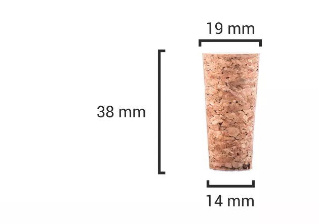 Korek stożkowy 38x19/14 mm