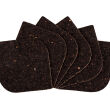 Podkładka korkowa mała łezka 10/10 cm negro- komplet 6szt.