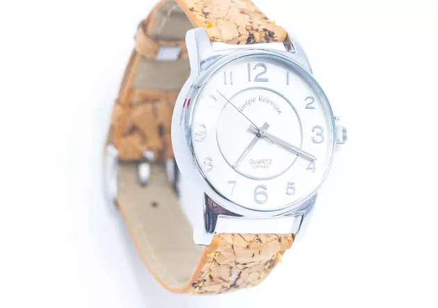 Zegarek korkowy ze srebrną tarczą - NOWOŚĆ !!!
