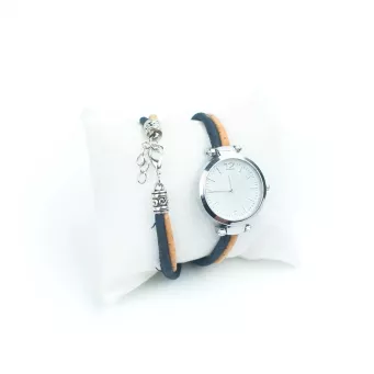 Zegarek damski z podwójnym paskiem