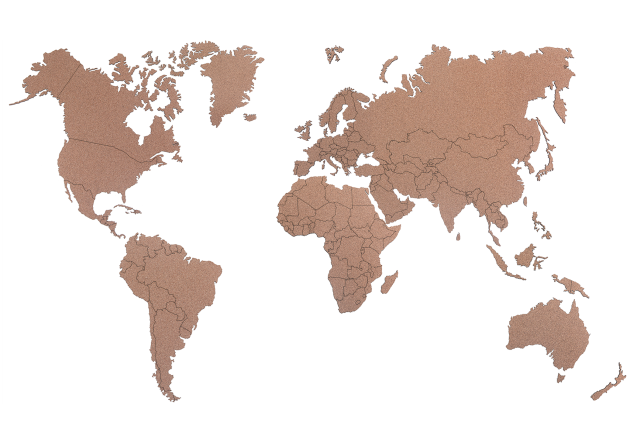 Korkowa mapa świata 165x100 cm , samoprzylepna - NOWOŚĆ